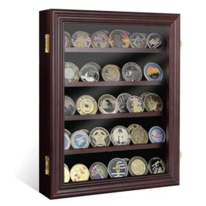 wood coin display stand