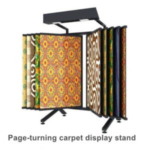 Page-turning rug display stand