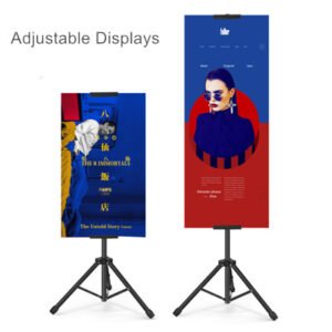adjustable height tripod metal KT plate poster display stand