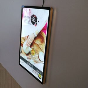 wall-mounted poster display stand with LED