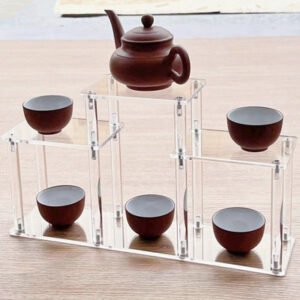 acrylic china tea set display stand