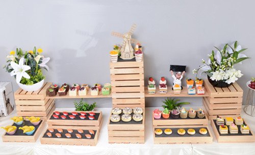 wood cake display stand set