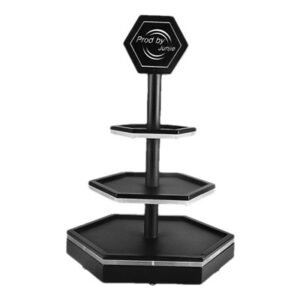 wrought iron bowl display stand with LED light