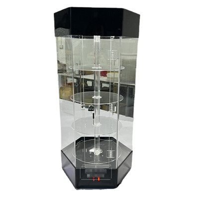 Hexagon Acrylic LED Display Case Rotating Cabinet Shelf - China