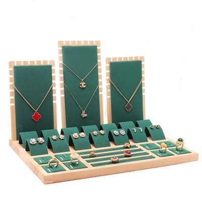Oak jewelry display set props