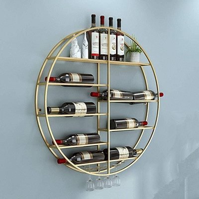 Wall Mounted Round Wine Display Stand