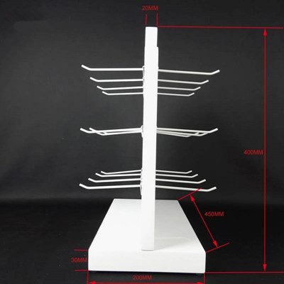 White 2 Sided Acrylic Hook Display Stand for Earphones