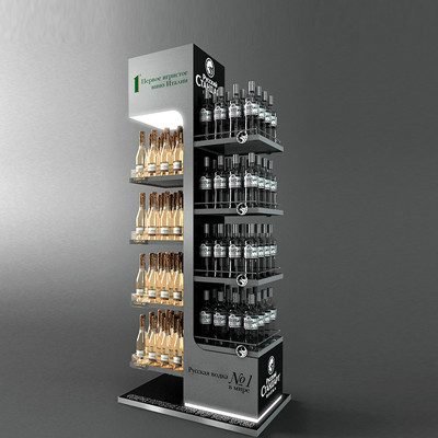 glass alcohol display cabinet