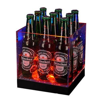 wine barrel display stand with 9 bottles