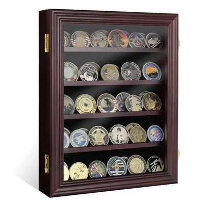 wood coin display stand