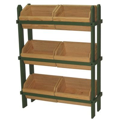 wooden tiered display stand