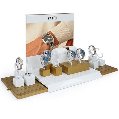 wooden wristwatch display stand